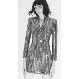 Zara Dresses - Zara Sequin Blazer Mini Dress Zara Dresses - Zara Sequin Blazer Mini Dress